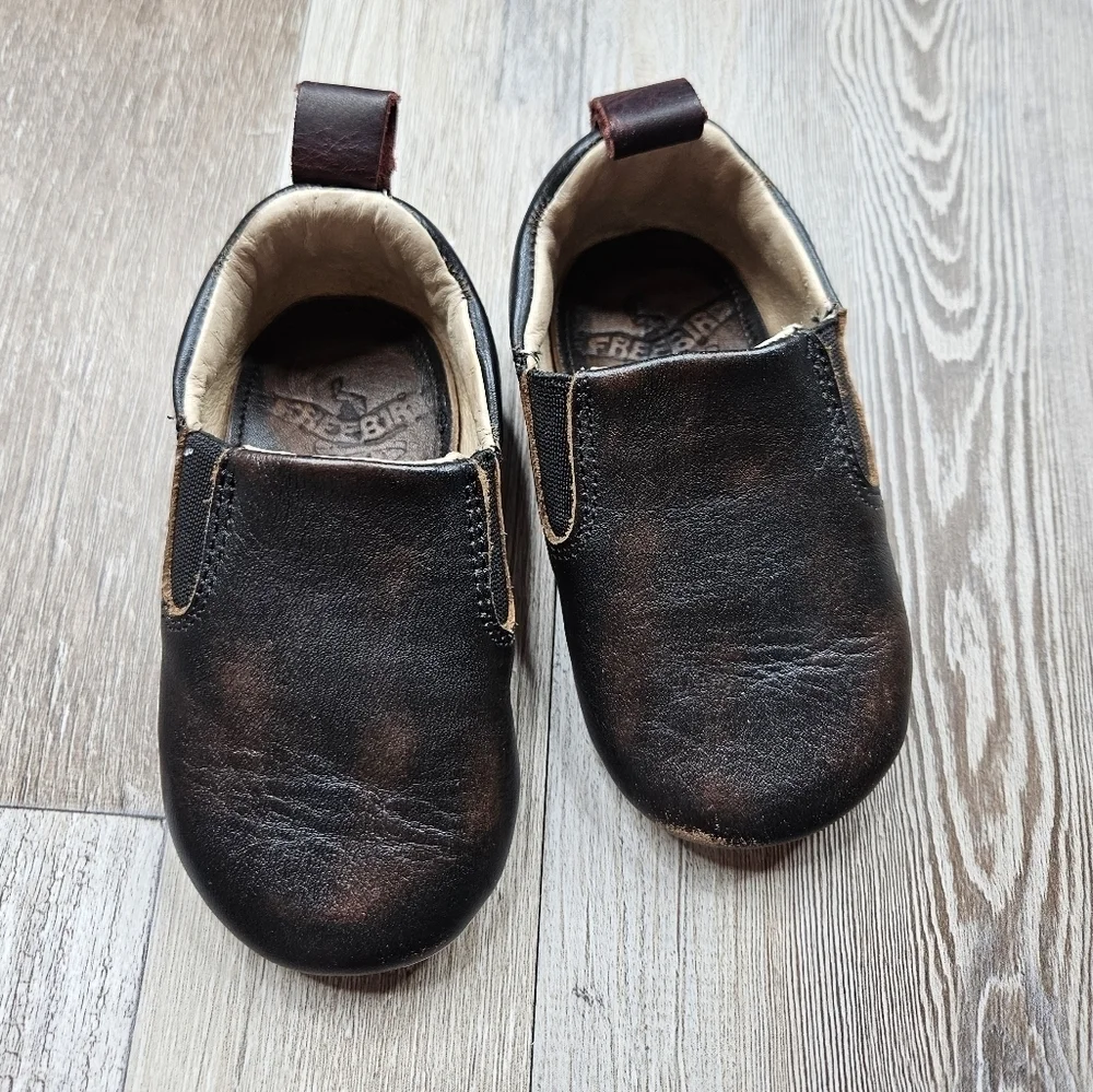 Freebird My First Freebird Crib Shoes Baby Kicks Size 3 Black Distressed